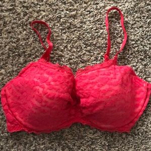 Sexy red hearts bra